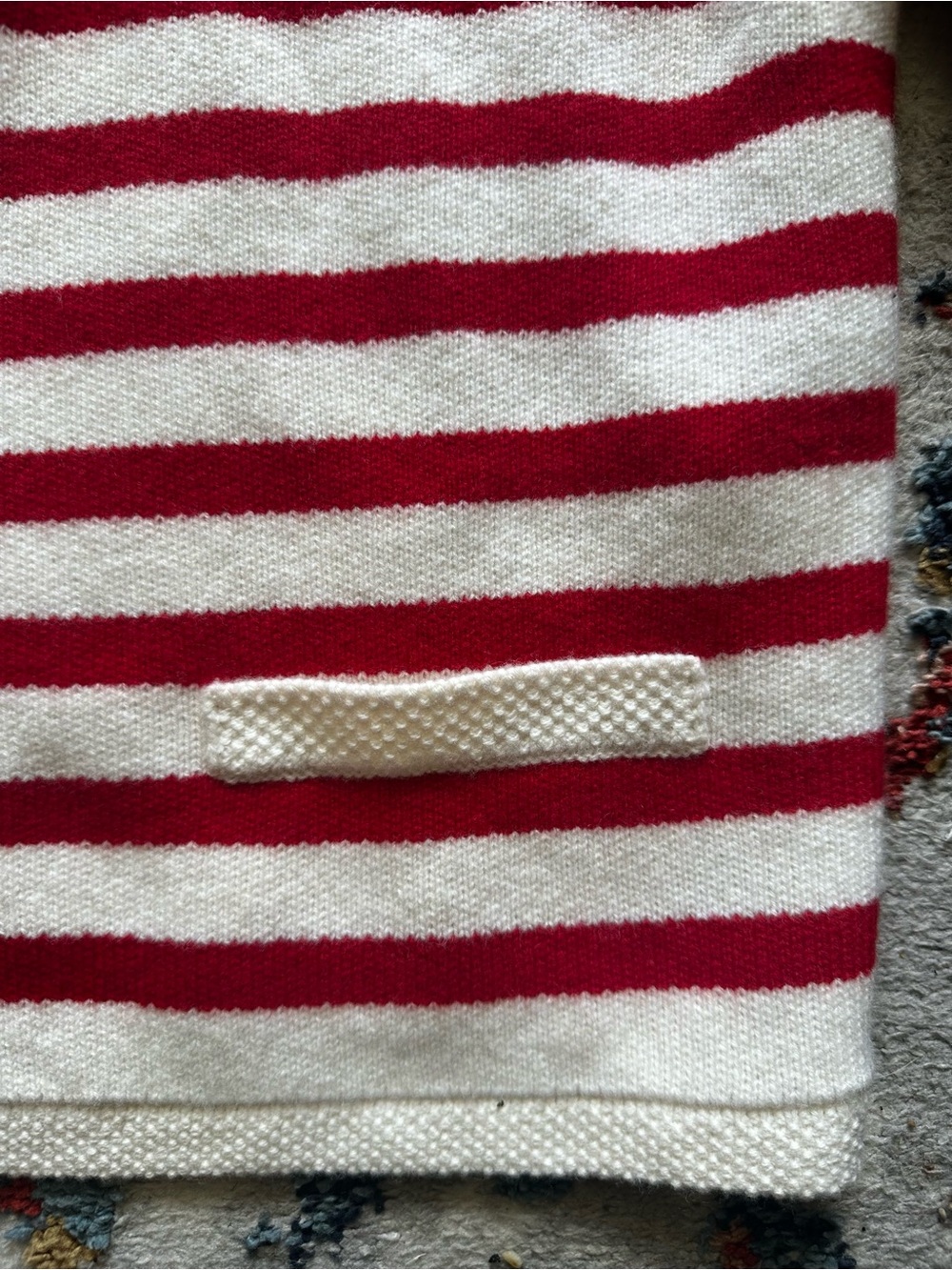 Striped Red & White Knit Button Cardigan - Picture 9 of 13
